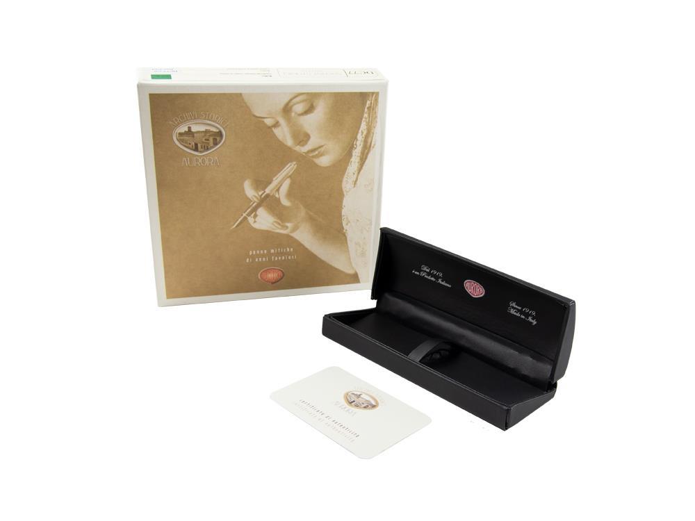 Aurora Duo-Cart Fountain Pen, Green resin, Chrome, DC57-CVM