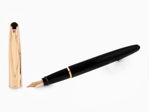 Aurora Style Fountain Pen, Black Resin, Rose gold trim, E05LP