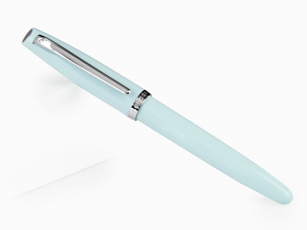 Aurora Style Fountain Pen, Resin, Silver trim, Aquamarine, E12AC