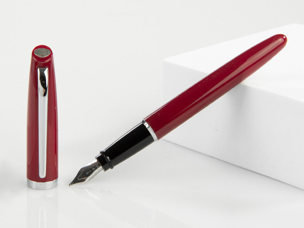 Aurora Style Fountain Pen - Barrel in Paprika and chrome trims - E12PR