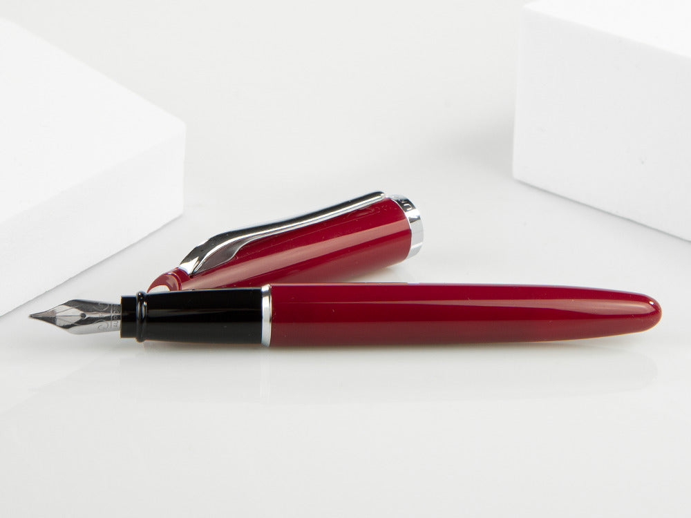Aurora Style Fountain Pen - Barrel in Paprika and chrome trims - E12PR
