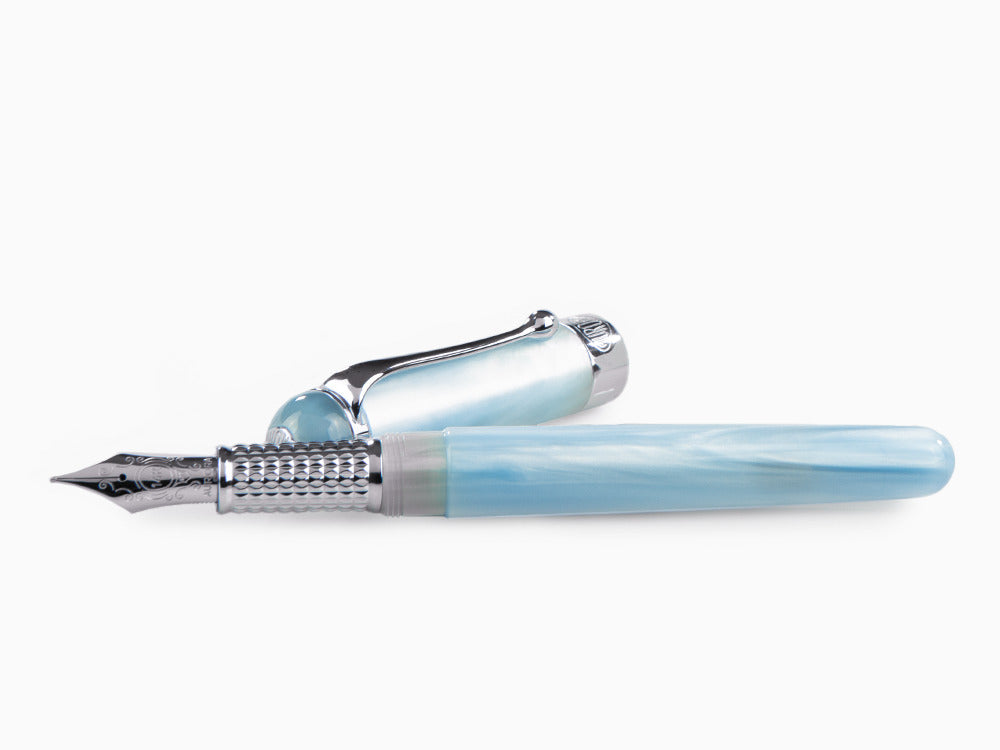 Aurora Alpha Sky Fountain Pen, Resin, Chrome Trim, H11CA