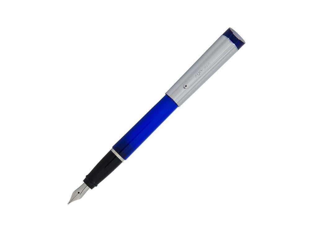 Aurora K Fountain Pen, Resin, Chrome Trim, Blue, K15-B