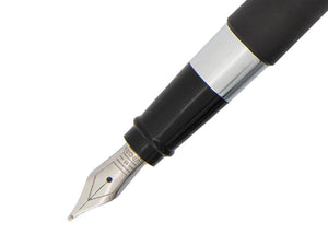 Aurora TU Fountain Pen, Resin, Chrome Trim, Black, T10CN
