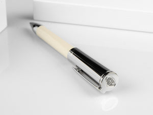 Aurora TU Ballpoint Pen - White Resin and Chromed Cap - T31CW