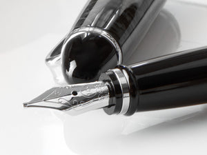 Aurora Ipsilon Fountain Pen, Grey resin, Chrome trim, b13CG