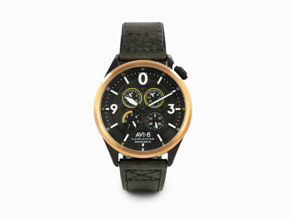 AVI-8 Lancaster Bomber Sugar´s Blue Cocktip Calendar  Quartz Watch, AV-4050-05