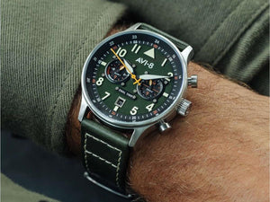AVI-8 Hawker Hurricane Carey Dual Time Merville Quartz Watch, Green, AV-4088-02