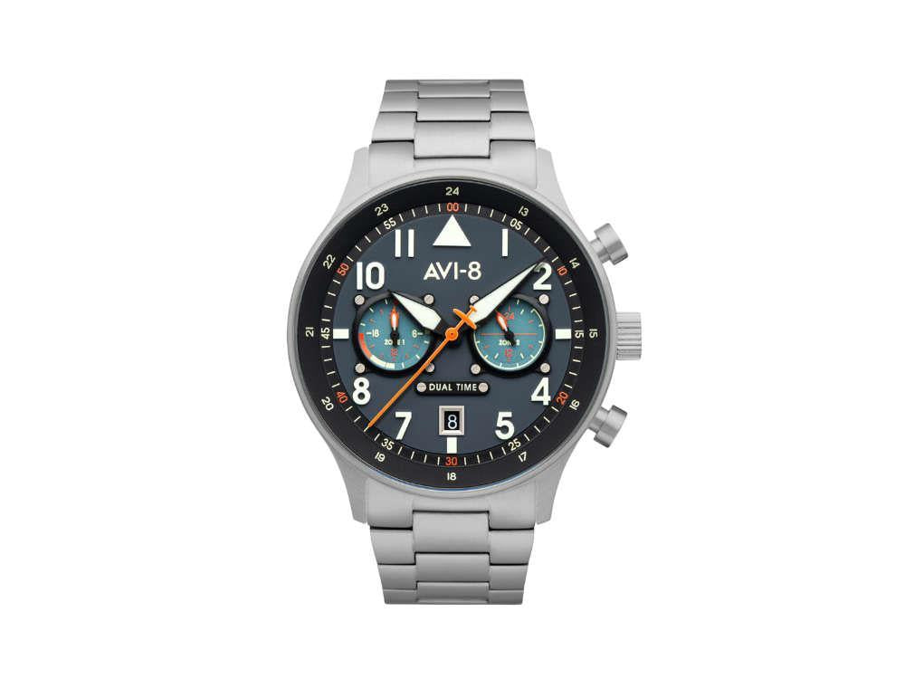 AVI-8 Hawker Hurricane Carey Dual Time Gutersloh Quartz Watch, 43 mm, AV-4088-22