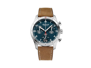 Alpina Startimer Pilot Quartz Watch, 41 mm, Blue, Day, AL-372NW4S26