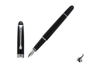 Aurora 88 Small Fountain Pen, Black Resin, Chrome trim, 810C