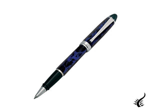 Aurora Ipsilon Blue Night Rollerball pen, Lacquer, Chrome Trim, Blue, B73-CB