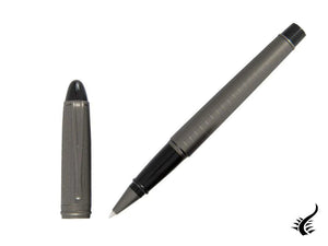 Aurora Ipsilon Full Metal Black Rollerball pen, Ruthenium, B76-RQ