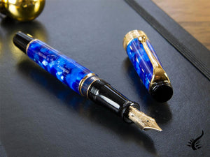 Aurora Optima Fountain Pen, Auroloide, Blue, Gold plated, 996B