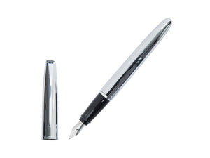 Aurora Style Fountain Pen - Shiny Chrome Cap and Barrel - E10