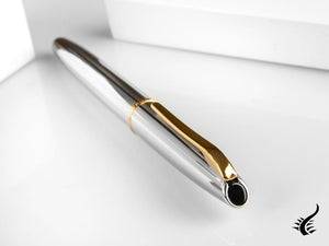 Aurora Style Guilloché Fountain Pen, Chrome, Gold plated, Silver, E14