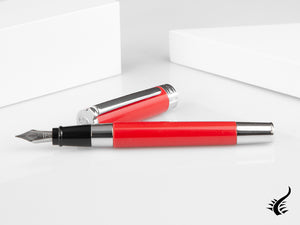 Aurora TU Fountain Pen - Red Resin - Chromed - T11R