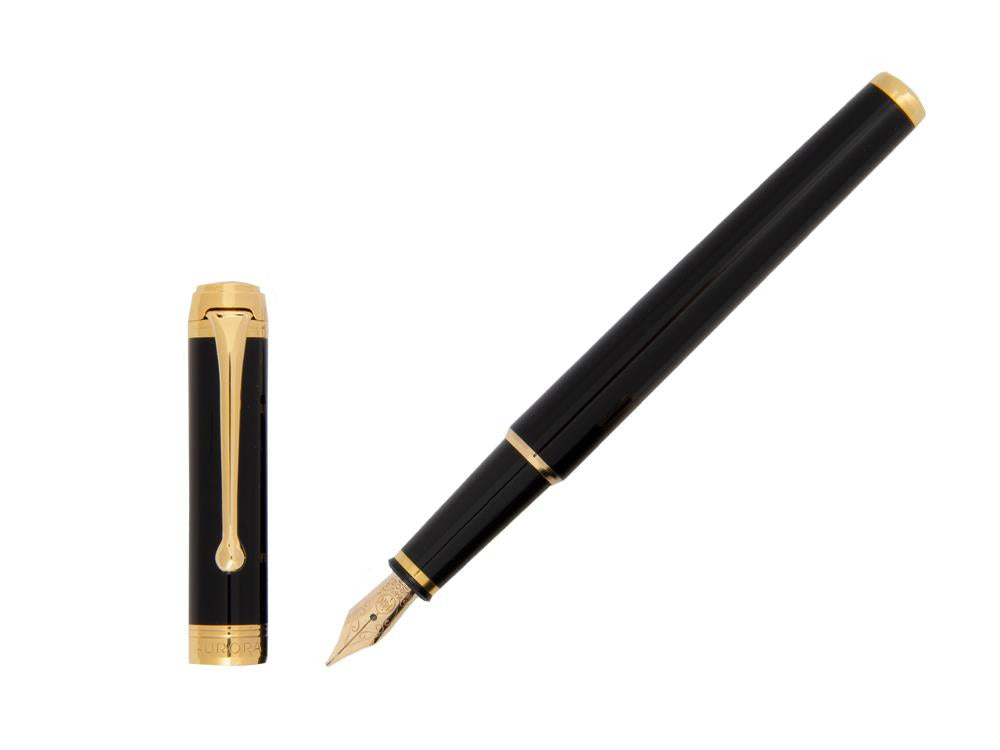 Aurora Talentum Finesse Fountain Pen, Resin, Gold trim, Black, D13-DN