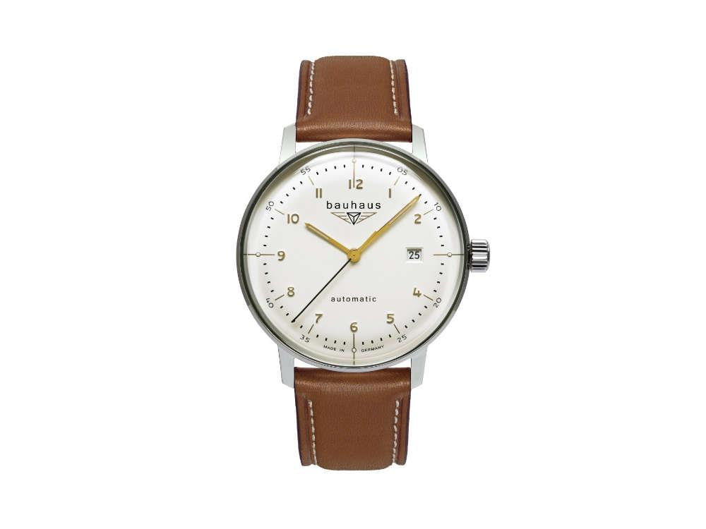 Bauhaus Aviation Gessau Automatic Watch, White, 40 mm, Miyota 8215, 2064-1