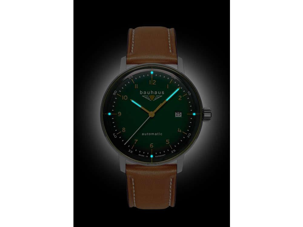 Bauhaus Aviation Dessau Automatic Watch, Green, 40 mm, Miyota 8215, 2064-4