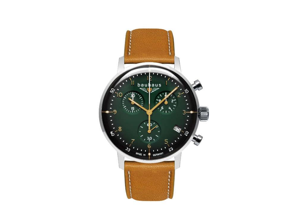 Bauhaus Aviation Dessau Quartz Watch, Green, 41 mm, Chronograph