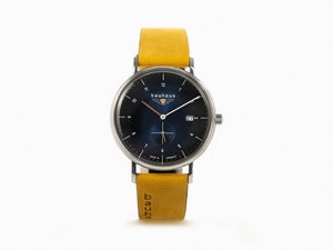 Bauhaus Quartz Watch, Blue, 41 mm, Day, 2130-3