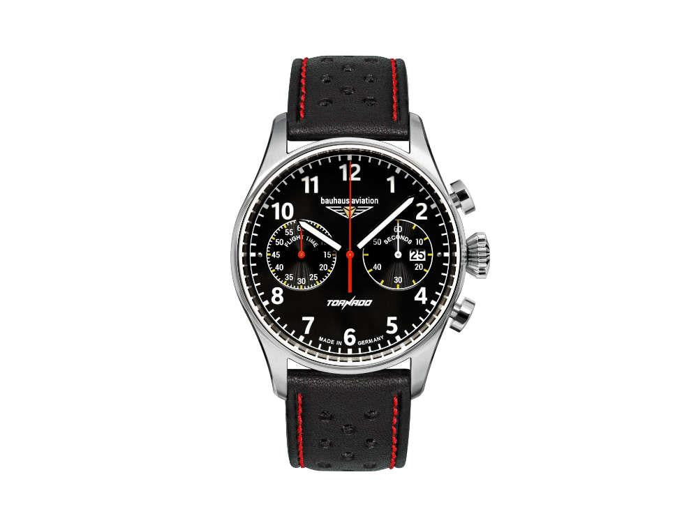 Bauhaus Aviation Tornado Quartz Watch, Black, 42 mm, 2770-2