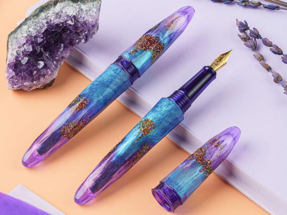 Benu Briolette Amethyst Tide Fountain Pen, Purple, 17.2.12.6.0