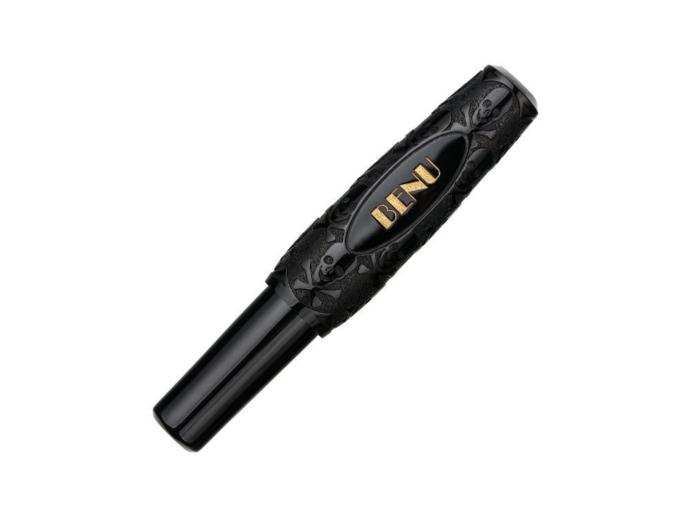 Benu Pixie Jolly Roger Fountain Pen, Resin, Black, 24.2.37.6.0