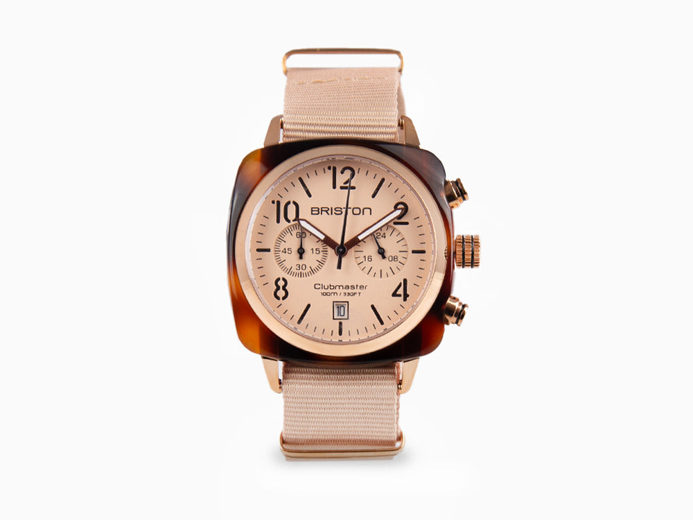 Briston Clubmaster Classic Terracotta Watch, 40 mm, 20140.PRA.T.36.NTN
