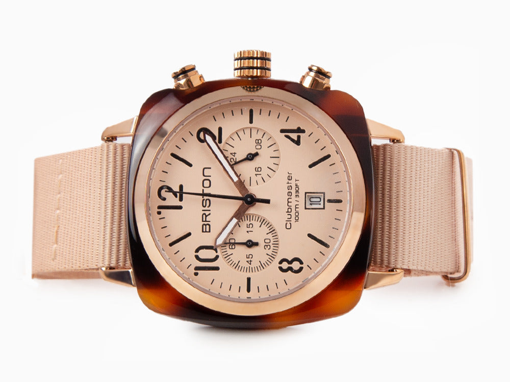 Briston Clubmaster Classic Terracotta Watch, 40 mm, 20140.PRA.T.36.NTN