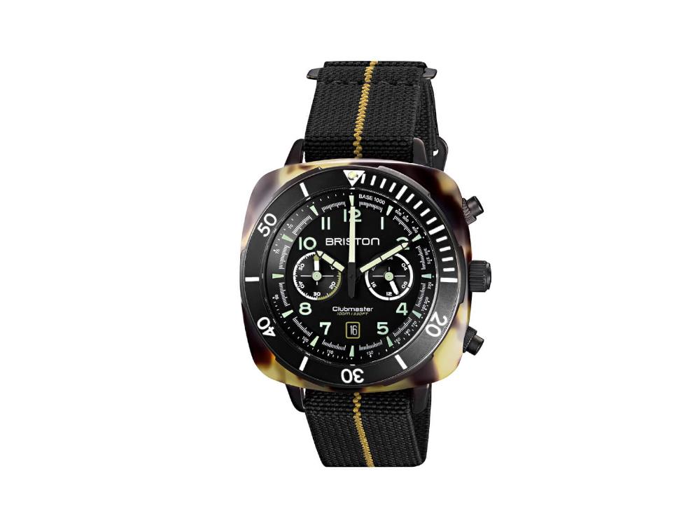 Briston Clubmaster Outdoor Safari Quartz Watch, 44 mm, 23144.PBAM.TS.5.EBK