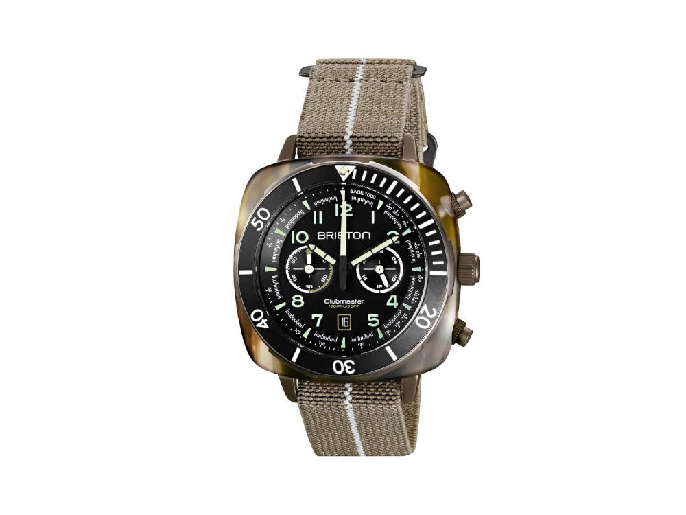 Briston Clubmaster Outdoor Jungle Quartz Watch, 44 mm, 23144.PKAM.TJ.19.EK