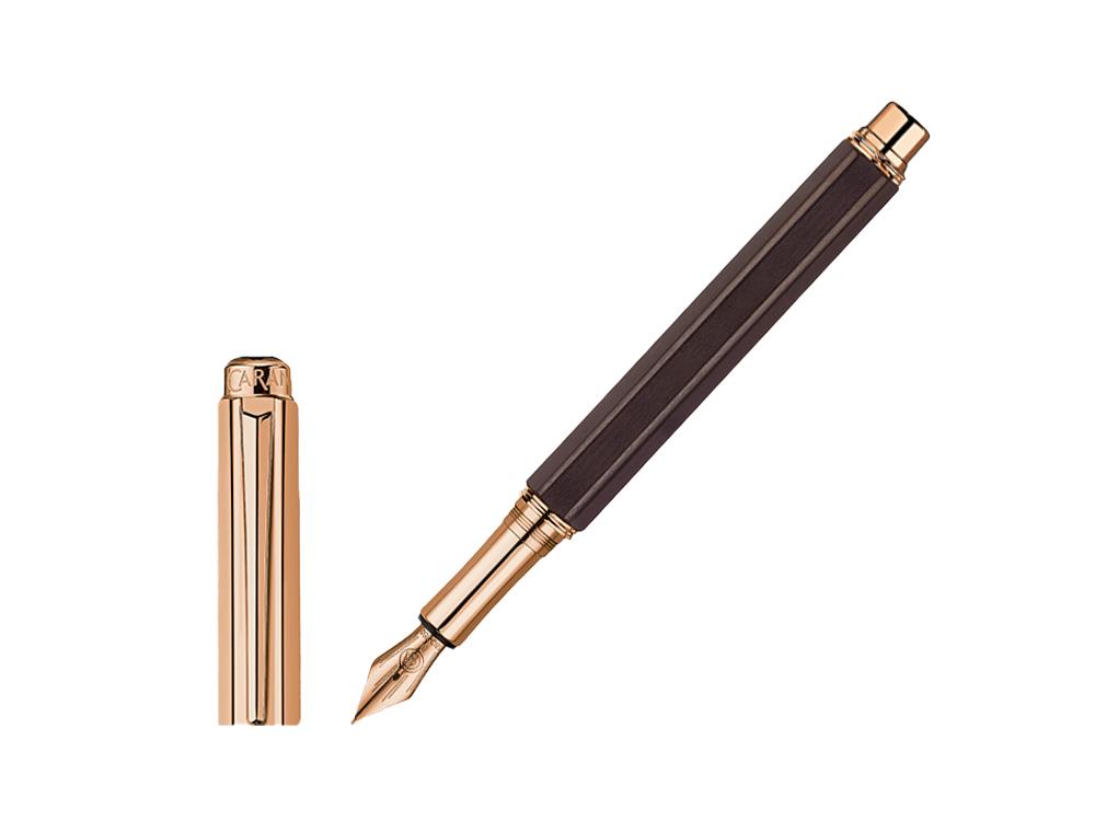 Caran d´Ache Varius Ebony Fountain Pen, PVD Rose Gold, Brown, 4490.142