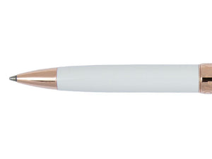 Caran d´Ache Léman Slim White Rosegold Ballpoint pen, Lacquer, White, 4781.001