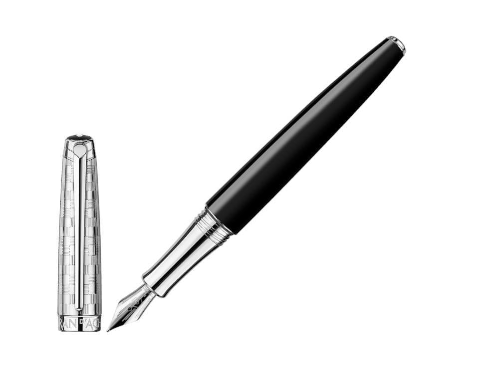 Caran d'Ache Léman Damier Fountain Pen & Black Leather Case,  4799.566