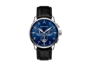 Cornavin Big Date Quartz Watch, Chronograph, 43 mm, Blue, CO.BD.04.L