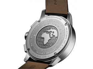 Cornavin Big Date Quartz Watch, Chronograph, 43 mm, Blue, CO.BD.04.L