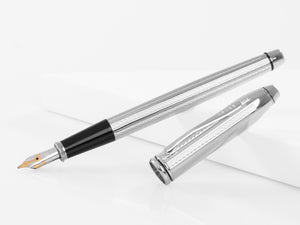 Cross Townsend Fountain Pen, Platinum, Silver, Polished, Resin, AT0046-1