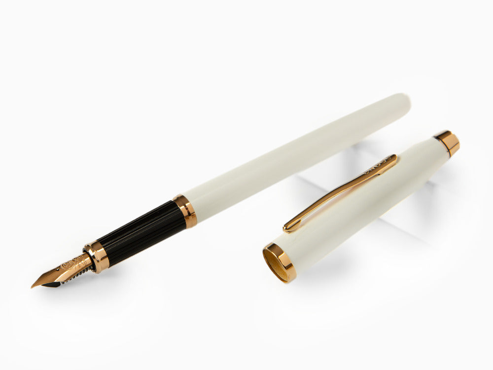 Cross Century II Fountain Pen, White Lacquer, Rose Gold, AT0086-113