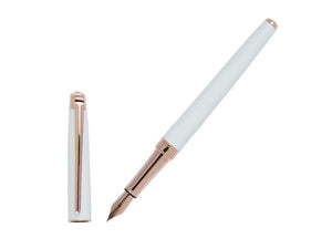 Caran d´Ache Léman Slim White Rosegold Fountain Pen, White, C4791.001