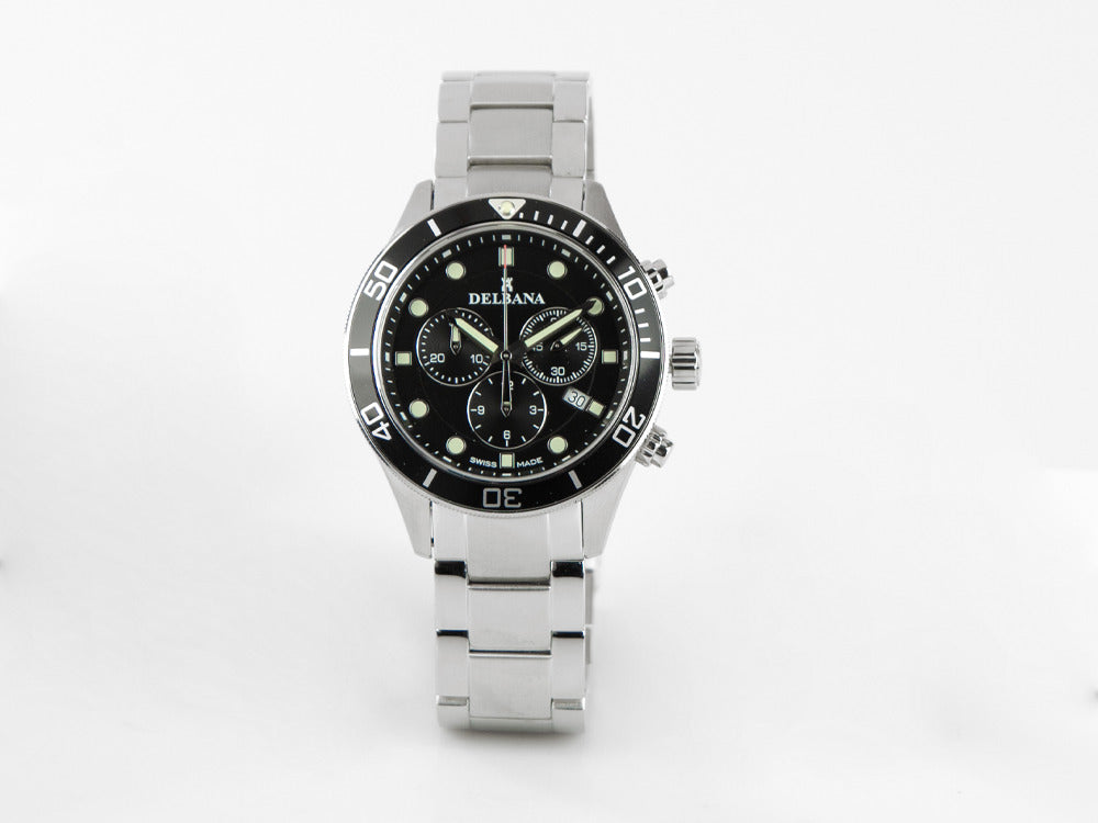 Delbana Sports Mariner Chronograph Quartz Watch, Black, 42 mm, 41701.718.6.034