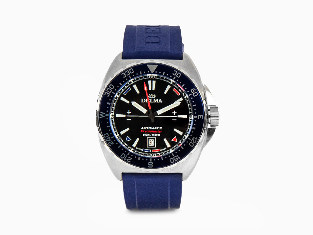 Delma Racing Oceanmaster Automatic Watch, Black, 44 mm, SIlicon, 41501.670.6.048