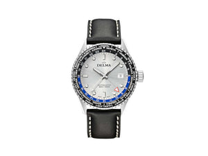 Delma Diver Cayman Worldtimer Automatic Watch, Silver, 42 mm, 41601.710.6.061