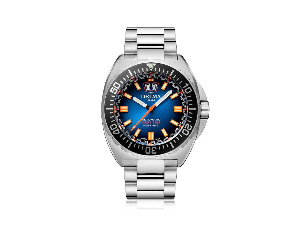 Delma Shell Star Big Date Automatic Watch, Blue, 44 mm, 41703.736.6.041