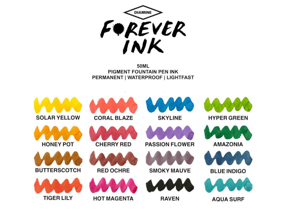 Diamine Forever Ink Collection -Permanent Pigment Ink Passion Flower, Purple