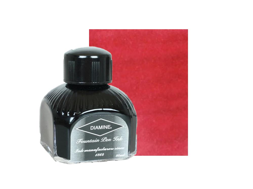 Diamine Ink Bottle, 80ml., Maroon, Italyan crystal bottle