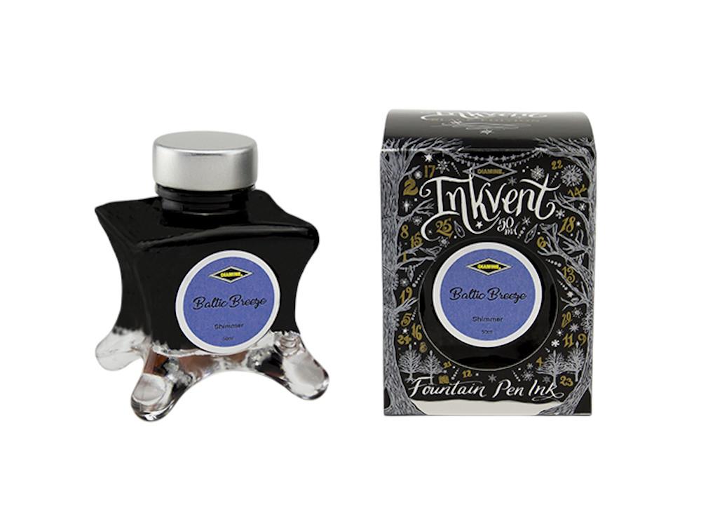 Diamine Ink Vent Black Shimmer Baltic Breeze Ink Bottle, 50ml, Blue, Crystal