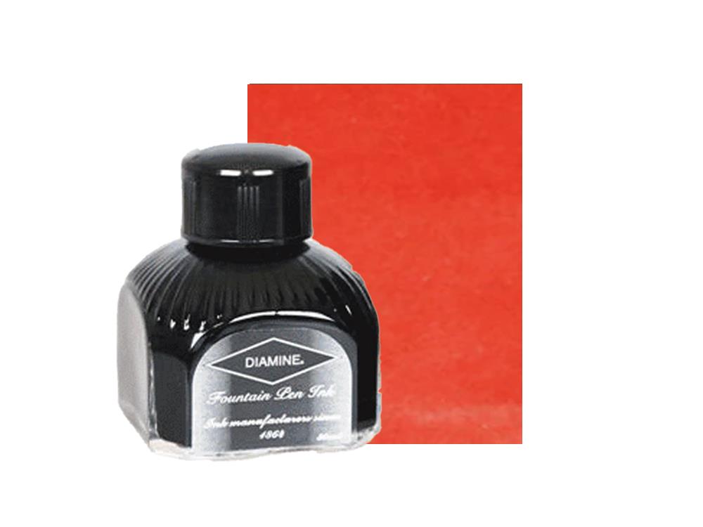 Diamine Ink Bottle, 80ml., Brilliant Red, Italyan crystal bottle