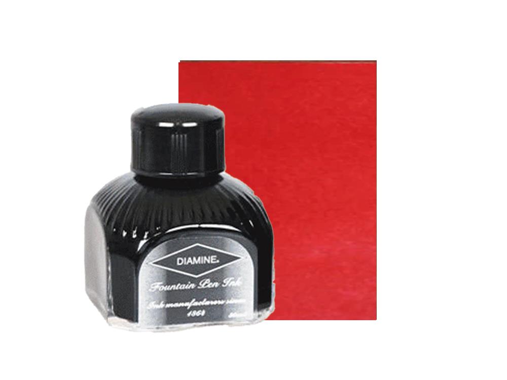 Diamine Ink Bottle, 80ml., Classic Red, Italyan crystal bottle